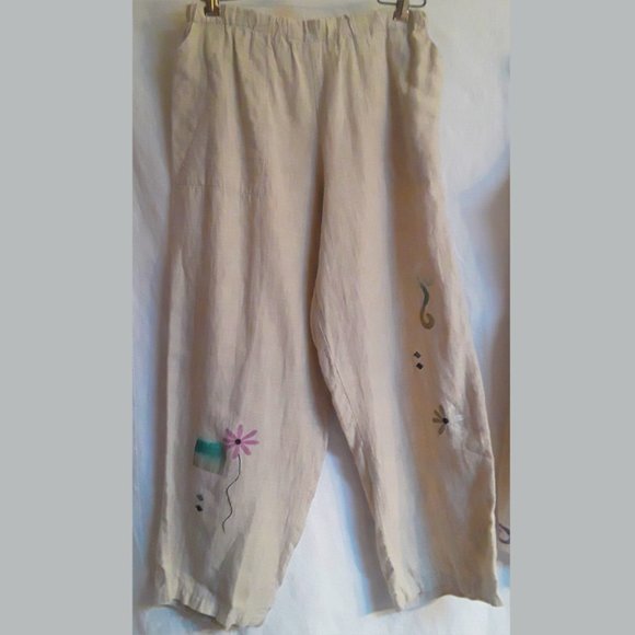 Hand printed baby doll style tunic & pants (T-198) - Picture 3 of 5